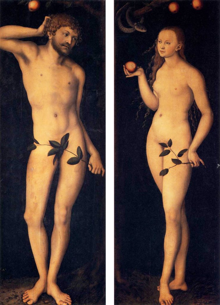 Adão e Eva, de Lucas Cranach the Elder