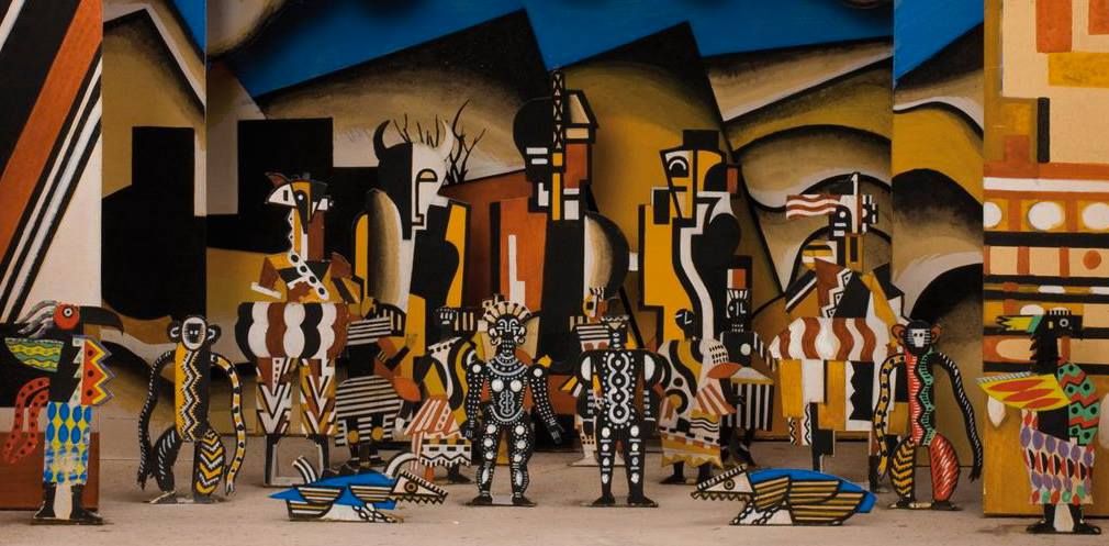 Fernand Léger idealizou o cenário e figurino do espetáculo "La creation du monde", apresentado em Paris em 1923