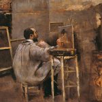 Pintor no Atelier, Paris, França, de Arthur Timótheo da Costa, em 1910