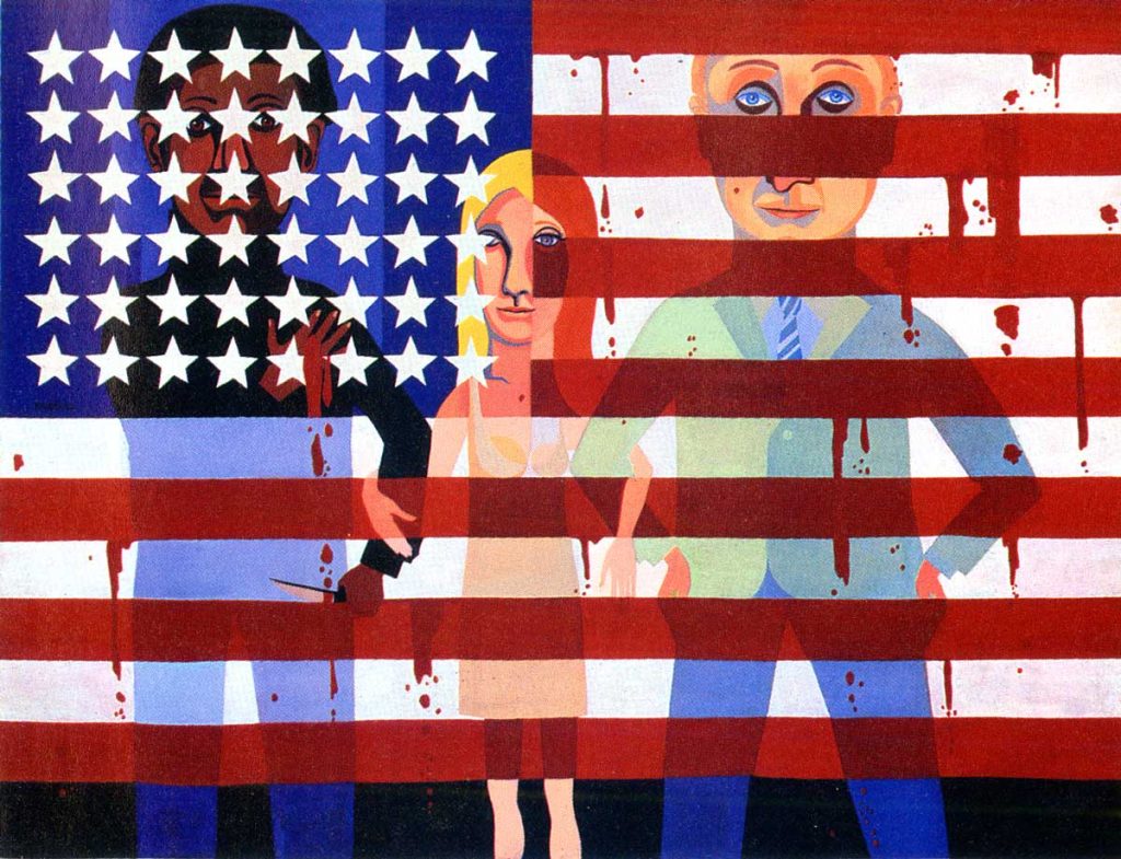 The American People Series #18: The Flag is Bleeding, 1967, Faith Ringgold