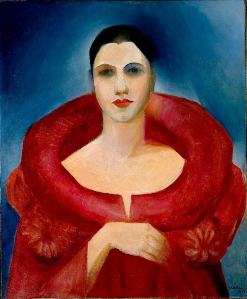 Autorretrato ou Le manteau rouge, 1923, Tarsila do Amaral. Coleção Museu Nacional de Belas Artes, Rio de Janeiro