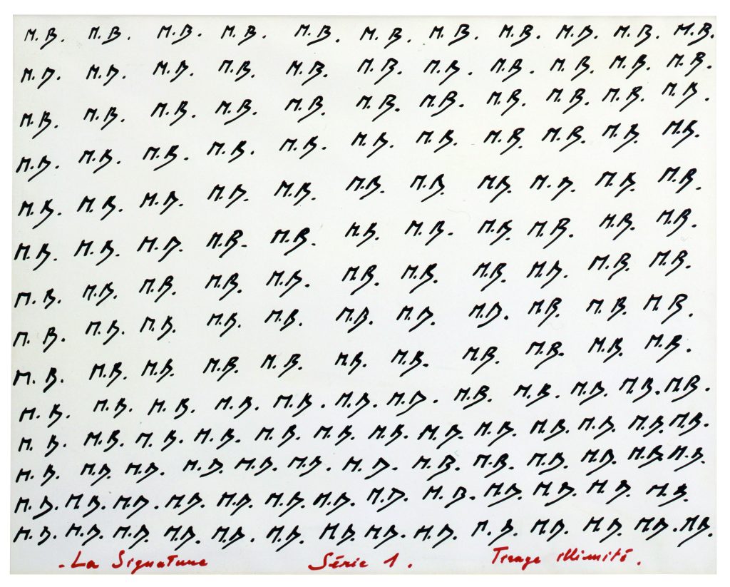 La Signature, série 1, Tirage illimité, 1969, Marcel Broodthaers
