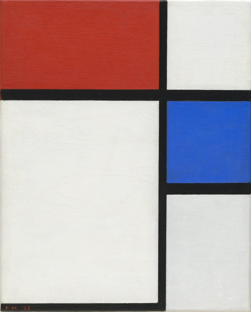 Composition No. II, with Red and Blue, de Mondrian